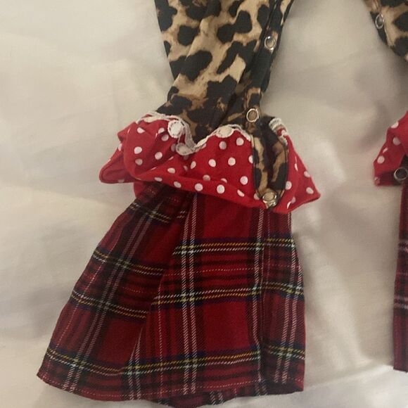 Chettah Print Ruffled flared leg Jumper 3-6 Months - Picture 2 of 6